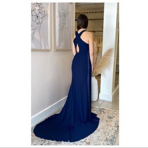 Pronovias navy blue evening gown